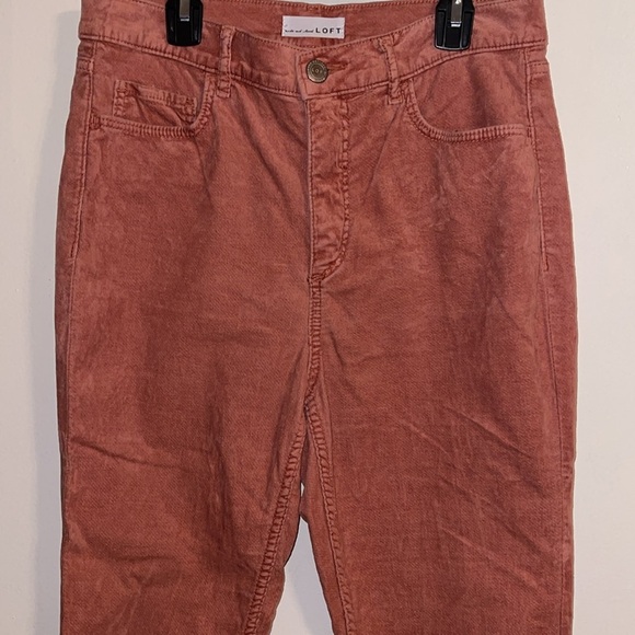 🌹LOFT MADE & LOVED CORDUROY SOFT CORAL PANTS - Picture 2 of 7